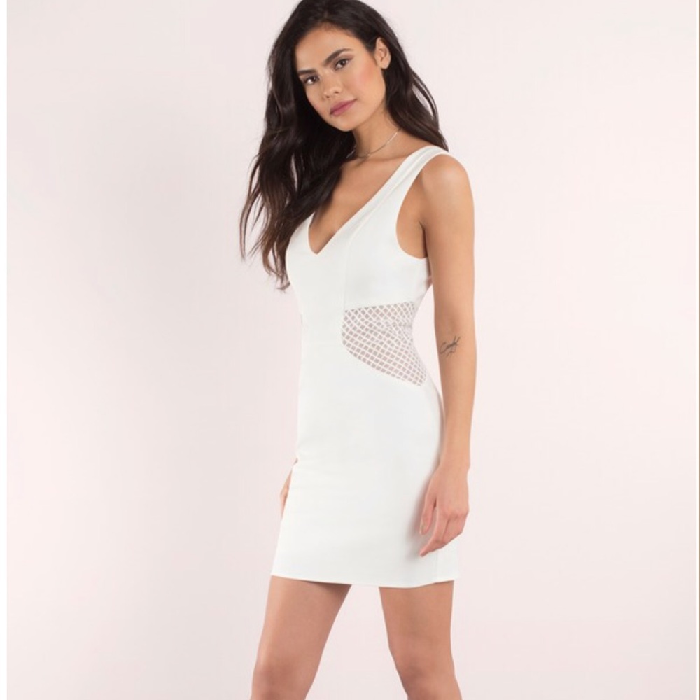 white bodycon dress